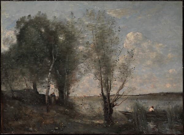 Камиль Коро. Лодочник среди камышей, 1860 год.