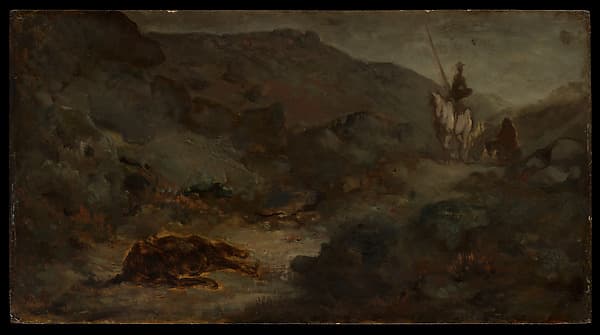 Оноре Домье. Дон Кихот и мёртвый мул, 1828 год.