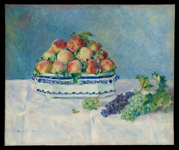 Пьер Огюст Ренуар. Натюрморт с персиками и виноградом, 1881 год.