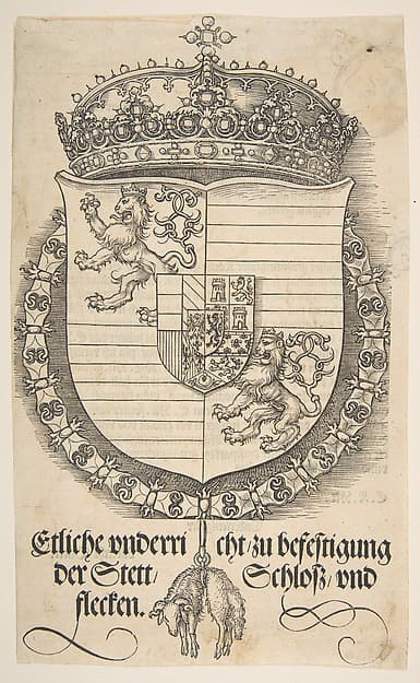 Альбрехт Дюрер. Герб Фердинанда I, короля Венгрии и Богемии, 1527 года.