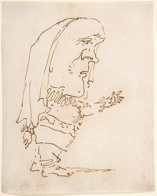 Джованни Лоренцо Бернини. Карикатура на указывающего мужчину, 1610–1680 годов.