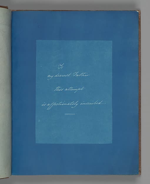 Анна Аткинс. Страница посвящения I, около 1853 года.
