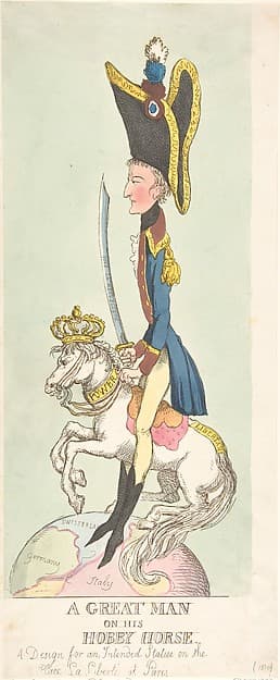 Томас Роулендсон. Графический лист «A Great Man on His Hobby Horse», 1803 года.