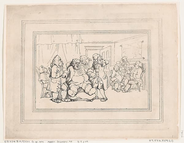 Томас Роулендсон. Графический лист «Comforts of Bath, Plate 1»