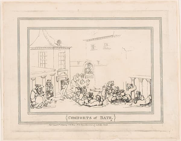 Томас Роулендсон. Графический лист «Comforts of Bath, Plate 7»