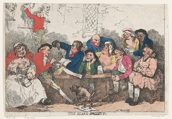 Томас Роулендсон. Графический лист «The Slang Society», 1785 года.
