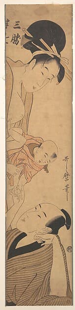 Китагава Утамаро. Гравюра «Sankatsu and Hanshichi», около 1800 года.