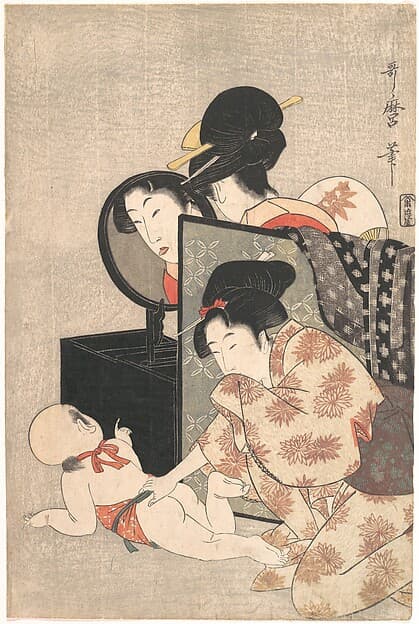 Китагава Утамаро. Гравюра «Mother and Child», около 1793 года.