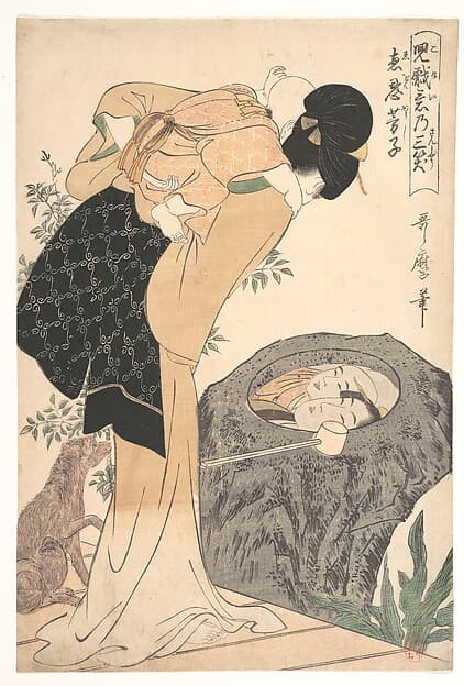 Китагава Утамаро. Гравюра «Mother and Child»