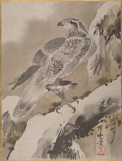 Каванабэ Кёсай. Произведение «Eagle Holding Small Bird»