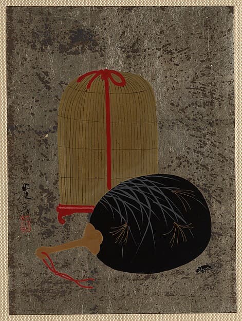 Сибата Дзэсин. Произведение «Fan and Insect Cage», 1807 год.