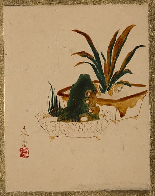 Сибата Дзэсин. Произведение «Flowers in Jardenierres», 1807 год.