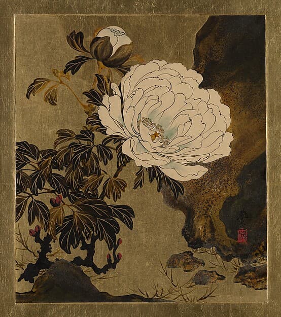 Сибата Дзэсин. Произведение «Lacquer Paintings of Various Subjects: Peonies»