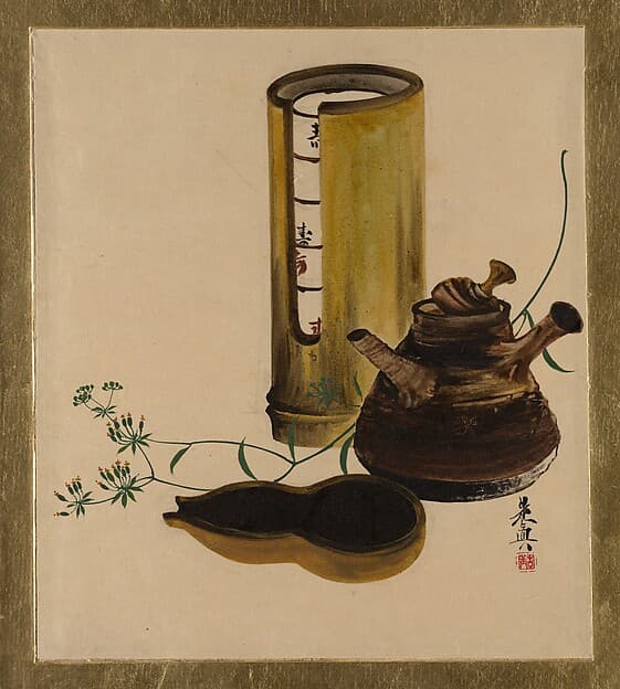Сибата Дзэсин. Произведение «Lacquer Paintings of Various Subjects: Sencha Tea Set»