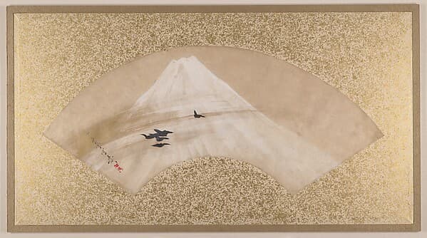 Сибата Дзэсин. Произведение «Mountains with Birds», концом XIX века.