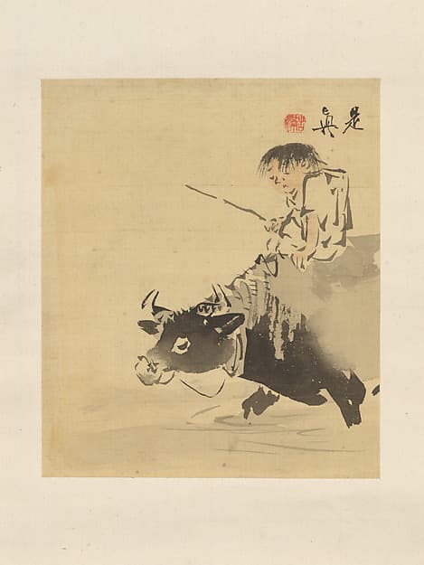 Сибата Дзэсин. Произведение «Boy on Ox», XIX век.