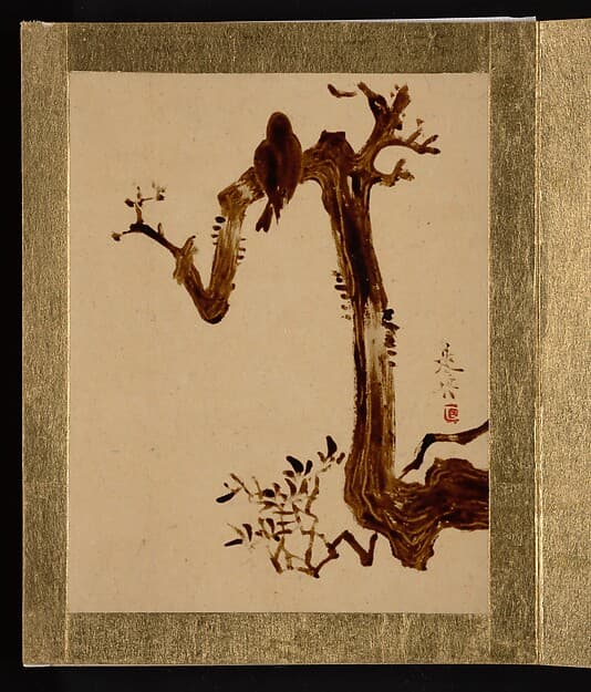 Сибата Дзэсин. Произведение «Crow on Tree», 1807 год.