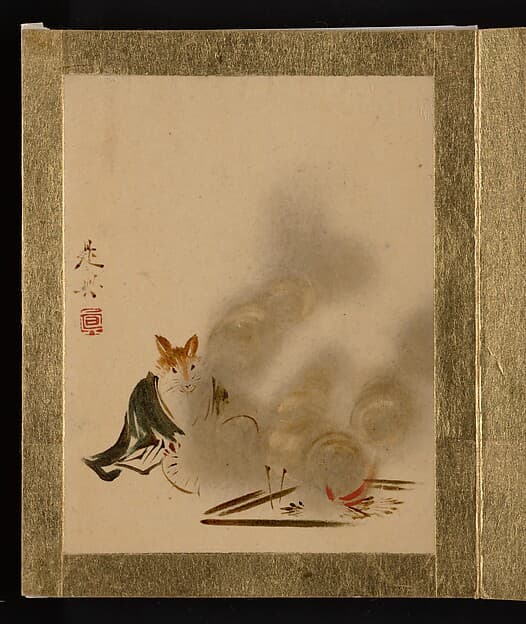 Сибата Дзэсин. Произведение «Fox by Mystic Fire», 1807 год.