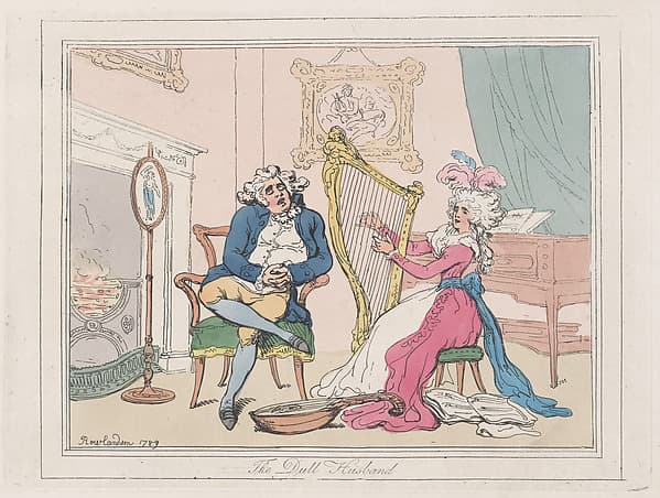 Томас Роулендсон. Графический лист «The Dull Husband»